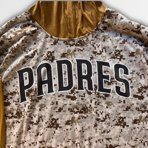 San Diego Padres Military Camo Hoodie Adult L Cotton Blend - Picture 4 of 7